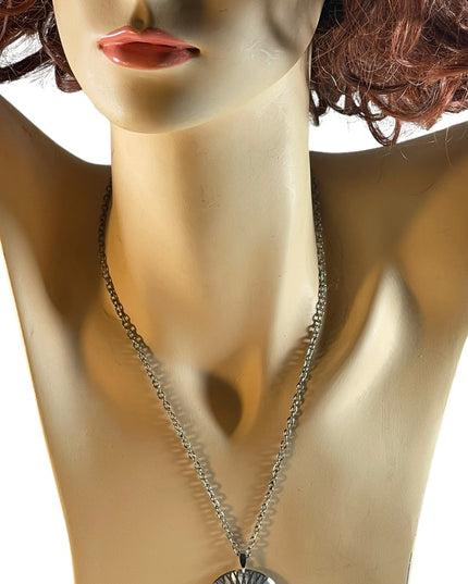 1960s Vintage 17 Jewel Silver finish fancy necklace watch