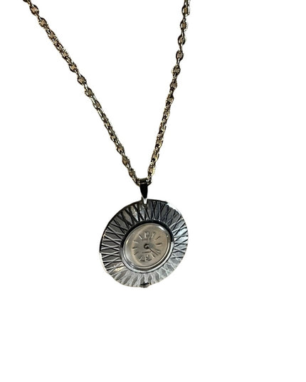 1960s Vintage 17 Jewel Silver finish fancy necklace watch