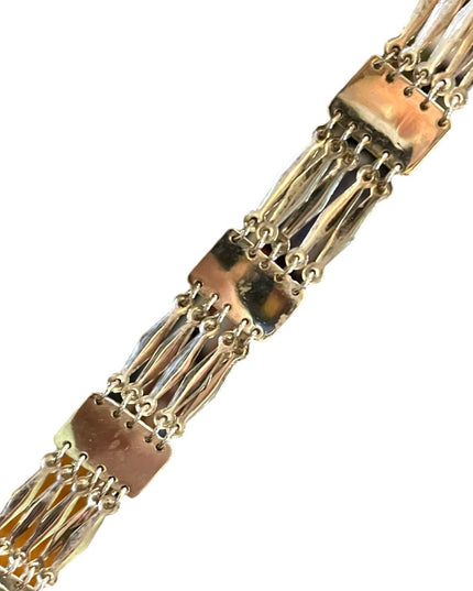 Vintage 1960s Sterling 925 Aztec Bracelet Mexico etched pyramids