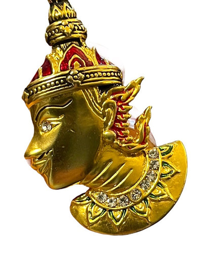 Vintage 1960s Siam Buddah gold enameled gold finish rhinestone brooch