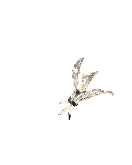 Vintage 1960s Sterling silver 925 leaf earrings .5” screw back