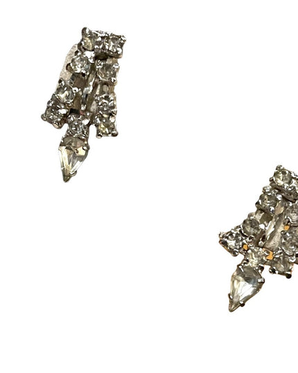 Vintage 1960s Clear crystal screw back earrings