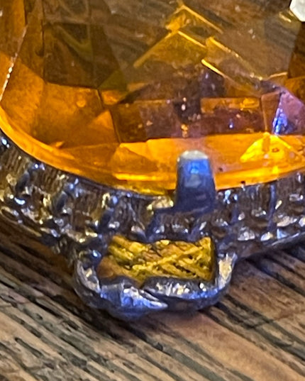 Vintage Chunky Heavy 1960s Amber glass bracelet