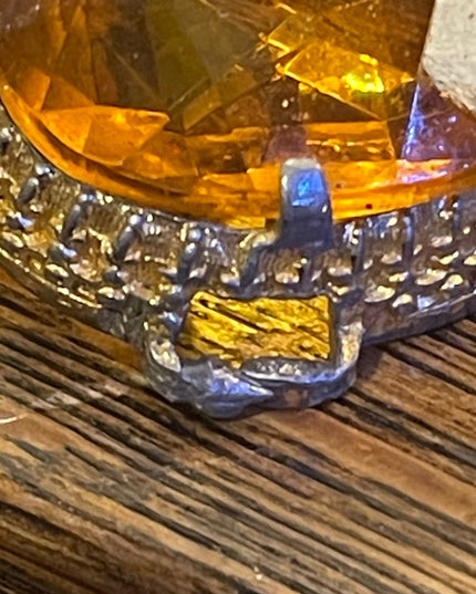 Vintage Chunky Heavy 1960s Amber glass bracelet