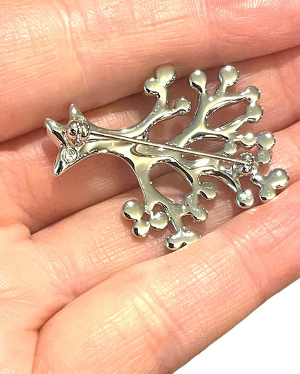 Swarovski Authentic (Swan) Crystal Blue clear TREE OF LIFE brooch Rare retired