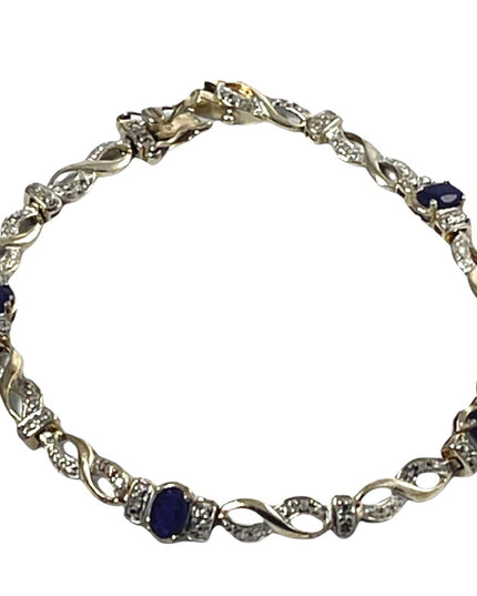 Sterling silver amethyst fancy bracelet