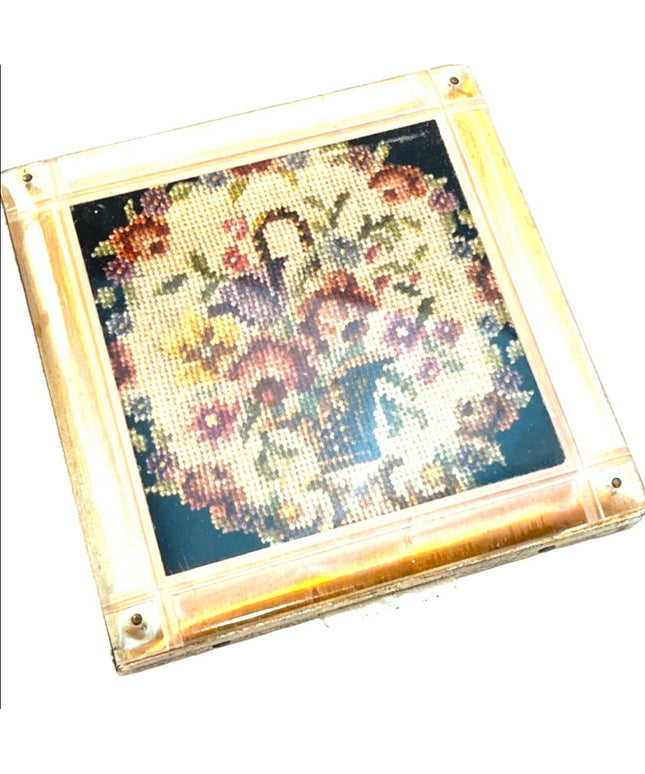 Vintage Fifth Ave Rex Flower sq Compact Powder