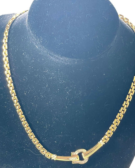 Vintage 1990s Gold finish rhinestone NINA RICCI fancy necklace
