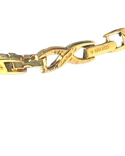 Vintage 1990s Gold finish rhinestone NINA RICCI fancy necklace