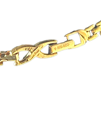Vintage 1990s Gold finish rhinestone NINA RICCI fancy necklace