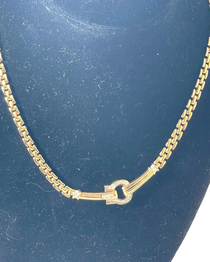 Vintage 1990s Gold finish rhinestone NINA RICCI fancy necklace