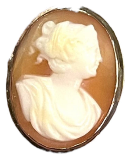 Antique sterling silver 925 Shell cameo lovely Diana