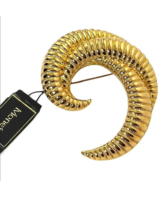 Vintage gold Monet swirl brooch New item