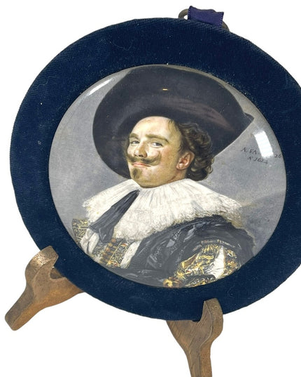 Staffordshire England Ceramic LARGE Cameo hanging Frans Hals Laughing Cavaliet