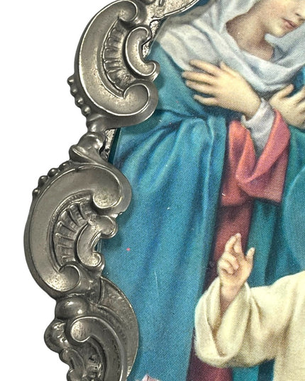 Vintage Jesus Plaque, Mary Joseph Jesus, Religious Art, Holy Family wall hanging