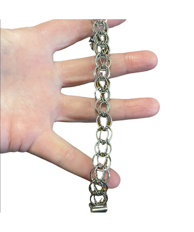 Vintage 1960s Sterling silver 925 Charm link bracelet