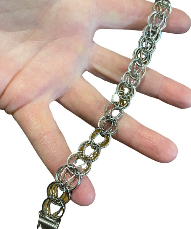 Vintage 1960s Sterling silver 925 Charm link bracelet