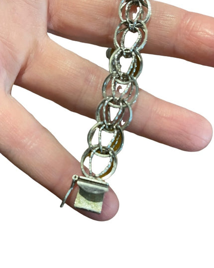Vintage 1960s Sterling silver 925 Charm link bracelet