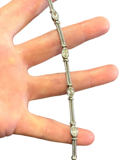 Sterling silver 925 Crystal link bracelet