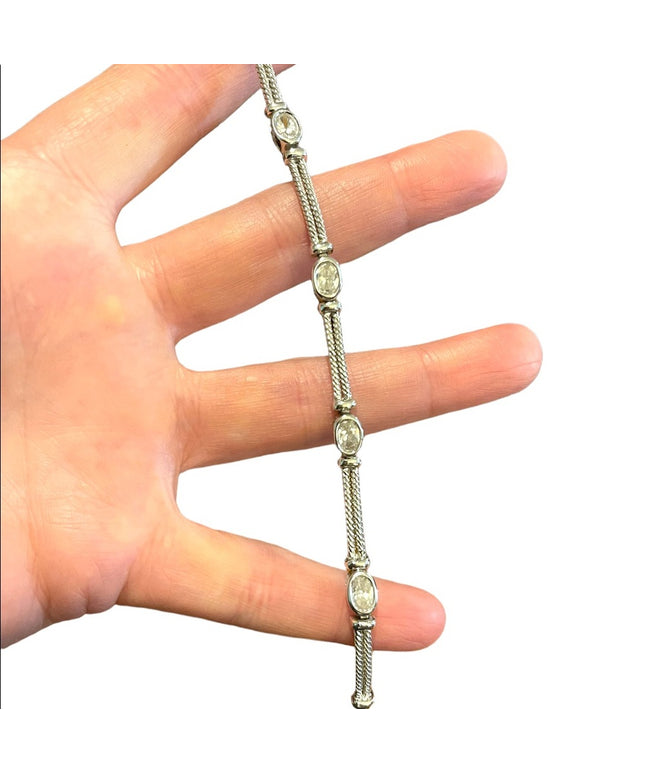 Sterling silver 925 Crystal link bracelet