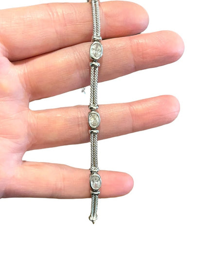 Sterling silver 925 Crystal link bracelet