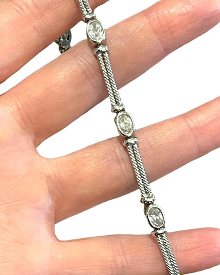 Sterling silver 925 Crystal link bracelet
