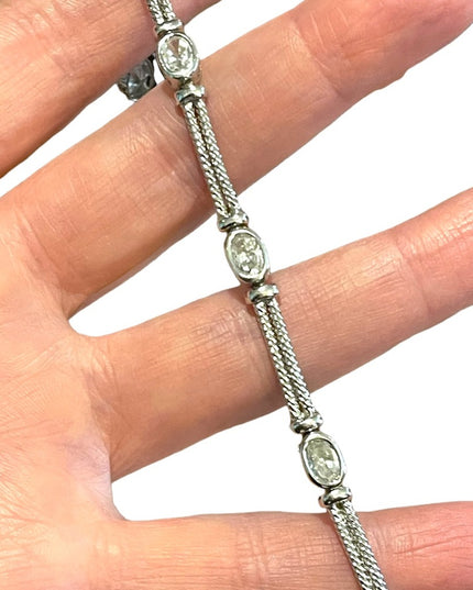 Sterling silver 925 Crystal link bracelet