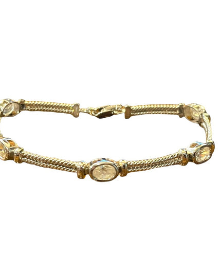 Sterling silver 925 Crystal link bracelet