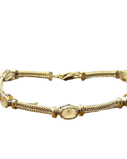 Sterling silver 925 Crystal link bracelet
