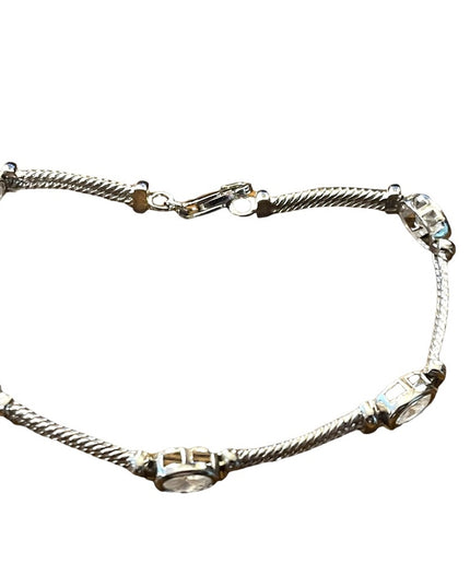 Sterling silver 925 Crystal link bracelet