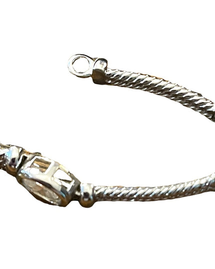 Sterling silver 925 Crystal link bracelet