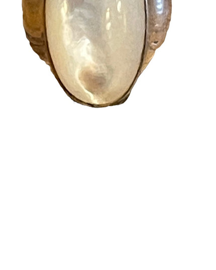 Sterling silver 925 Large elongated MOP pearl chunky ring