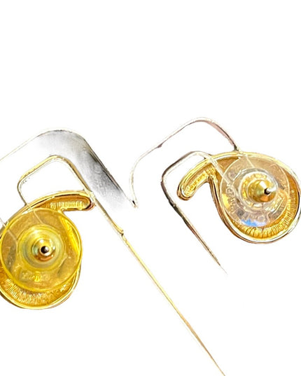 Vintage Swarovski Auth (SAL) 1980s Pink crystal rhinestone gold plated earrings