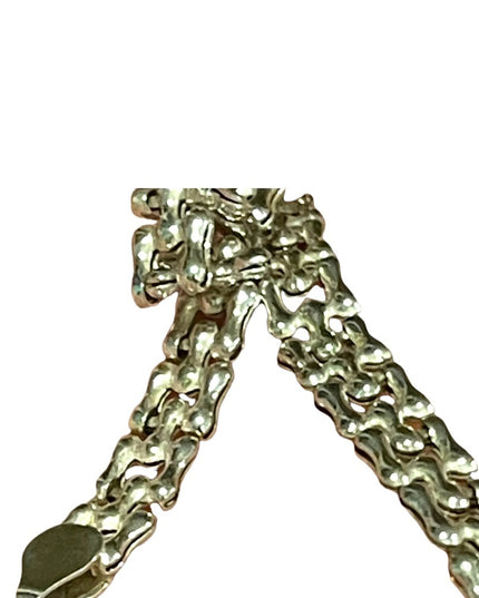 Sterling silver 925 “ M” Italy fancy design link bracelet