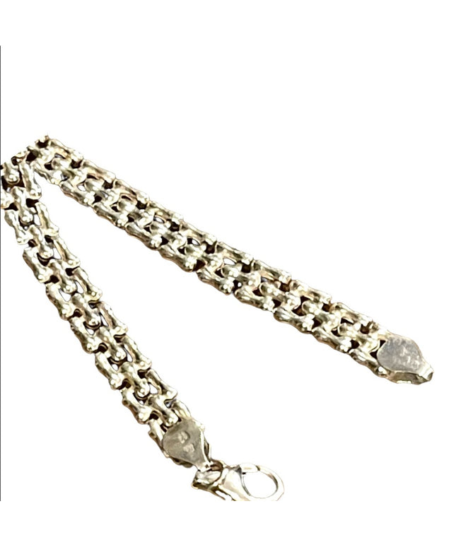Sterling silver 925 “ M” Italy fancy design link bracelet