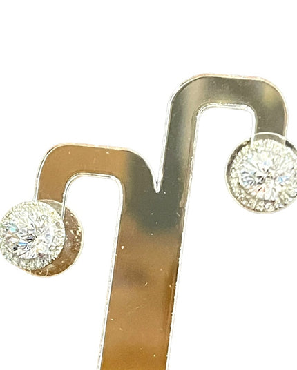 Sterling silver 925 Chunky stud CZ rhinestone earrings