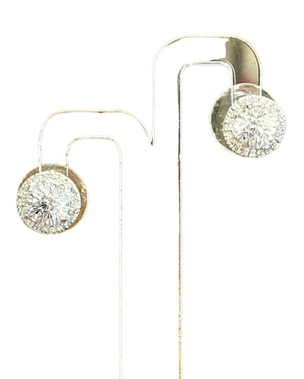 Sterling silver 925 Chunky stud CZ rhinestone earrings