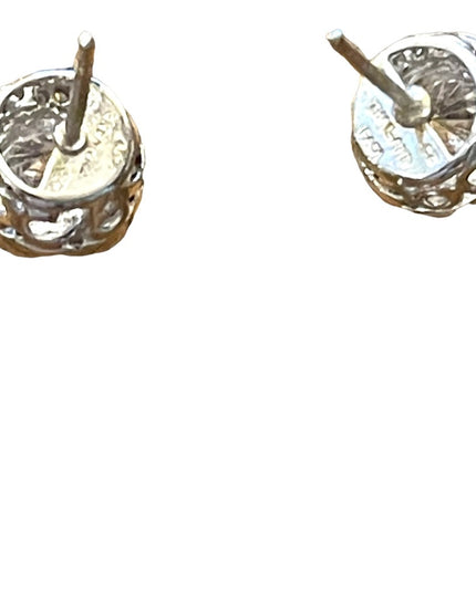 Sterling silver 925 Chunky stud CZ rhinestone earrings