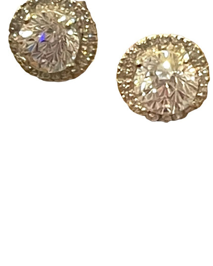 Sterling silver 925 Chunky stud CZ rhinestone earrings