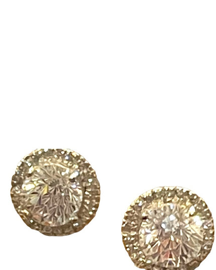 Sterling silver 925 Chunky stud CZ rhinestone earrings