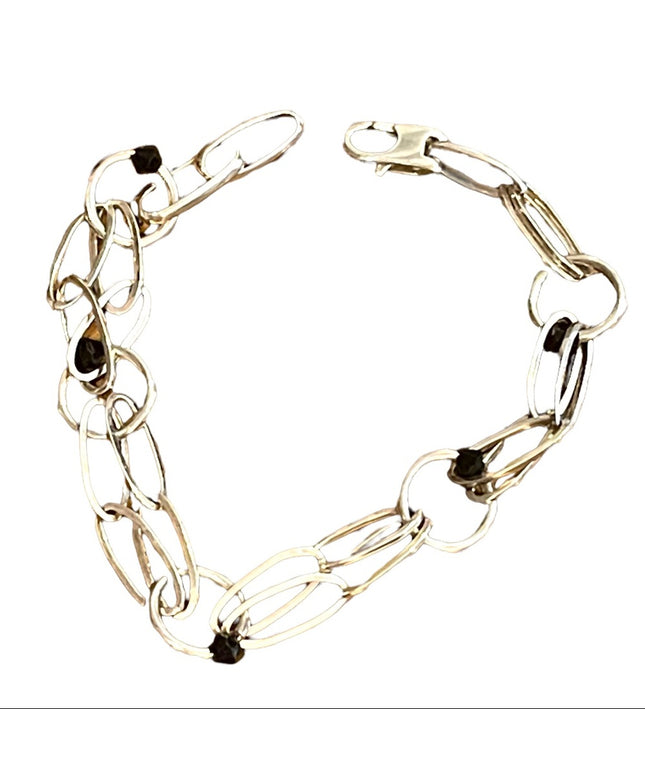 Sterling silver 925 Italy large link Fancy bracelet