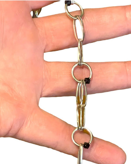 Sterling silver 925 Italy large link Fancy bracelet