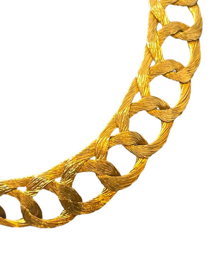 Vintage Greek Braided GOLD metal mesh choker Cleopatra necklace & earrings RARE