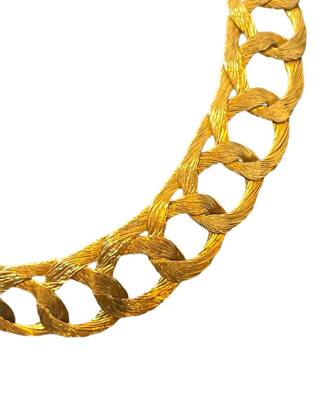 Vintage Greek Braided GOLD metal mesh choker Cleopatra necklace & earrings RARE