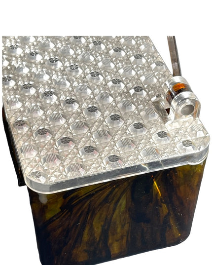 Merle Norman 1970's Faux Tortoise Shell Lucite Cosmetic Case Box box purse
