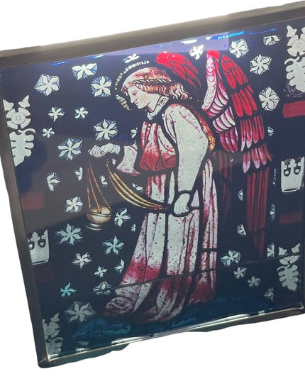 Vintage Handmade stained glass angel window hanging