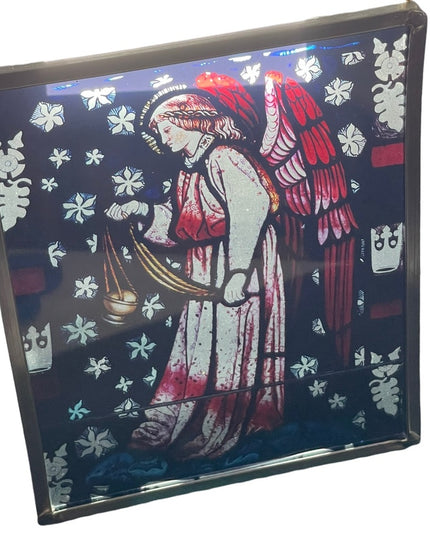 Vintage Handmade stained glass angel window hanging