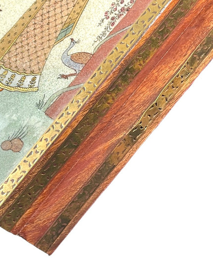 RAGINI KAKUBHA - JEWELRY BOX WITH GEMSTONE PAINTING Brass accents