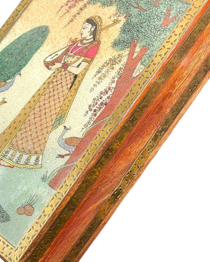 RAGINI KAKUBHA - JEWELRY BOX WITH GEMSTONE PAINTING Brass accents