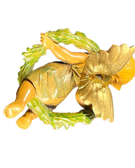 Vintage Simonetti Dep Italy Italian ANGEL wall ornament Cherub Hand painted